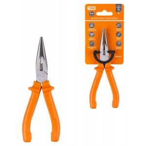 Длинногубцы (тонкогубцы), с пластиковыми рукоятками, углеродистая сталь, 160 мм, серия "Гранит" SQ1009-0201