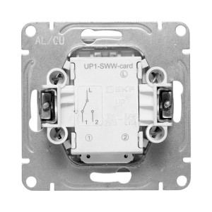 Механизм выключателя, карточный, с подсветкой, белый Эпика EKF UP1-SWW-card