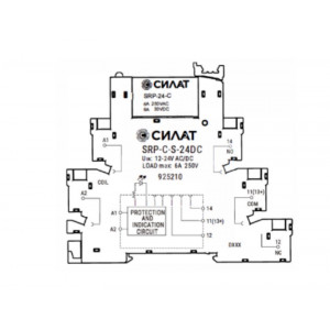 Реле с колодкой 925210, Реле с колодкой, 1 группа переключающих контактов, входное напряжение: 12-24 AC/DC, максимальное коммутируемое напряжение: 250VAC, коммутируемый ток: 6A, сечение обслуживаемых проводников: 0,5 - 1,5 мм кв. винтовая фиксация провода
