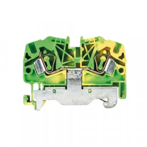 Заземляющая клемма WKF 4 SL/35, Заземляющая клемма, тип фиксации провода: пружинный, номинальное сечение: 4 мм кв., 32A, 800V, ширина: 6 мм, цвет: желто-зеленый, тип монтажа: DIN35