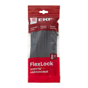 Хомут P6.6 стандартный (ч), 4.6x160 (100шт) FlexLock PROxima plc-fl-ctsb-4.6x160