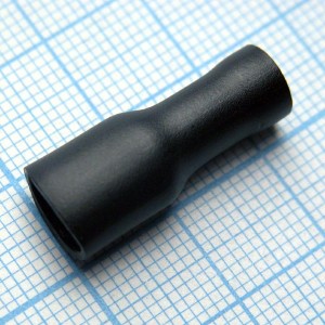 FDFD5.5-250  Black, наконечник кабельный ножевой (гнездо) полностью в изоляции 0.8х6.35мм, сеч. пров. 4.0-6.0мм2