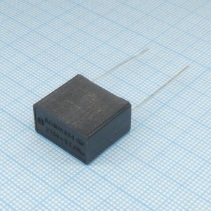 ECQUAAF334K, Пленочный помехоподавляющий конденсатор X2 0.33мкФ 275VВ пик-пик ±10% (17.5 X 9 X 16мм) радиальный 15мм пластиковый прямоугольный корпус