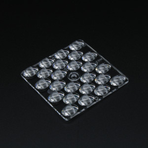 ALST50D24LEDT2M-E, Групповая квадратная линза на 24 светодиода 3030/2835 эфф=93%, диаграмма T2M-E, 50x50мм H:4.37мм, PC