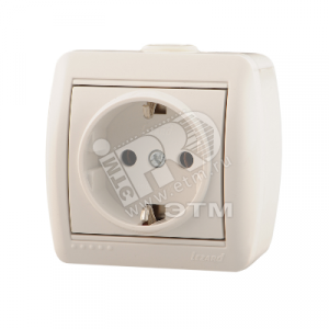 Розетка 1-м ОП Nata 16А IP20 с заземл. керамика бел. 710-0200-122