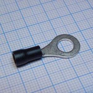 RV1.25-6  Black, наконечник кабельный кольцевой с изоляцией d=6.4мм, сеч. пров.0.5-1.5мм2