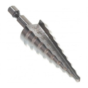 Сверло ступенчатое по металлу 4-6-8-10-12-14-16-18-20мм P6M5 шестигранный хвостовик 73/10/6/17