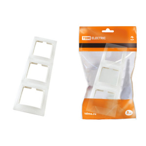 Рамка 3-х постовая вертикальная белая "Таймыр" SQ1814-0027