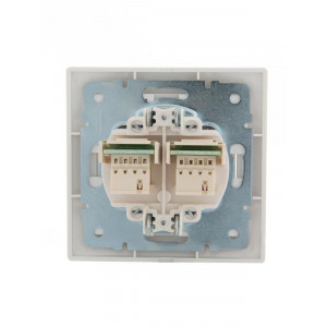 Розетка телефонная 2-м СП Mira RJ11 бел./бел. 701-0202-138