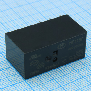 HF115F/005-2ZS4BF, Реле силовое, 8 A, 5 В, две группы на переключение (29x12.7x15.7)мм монтаж в отверстие