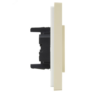 FORTE&PIANO Розетка 2-местная без заземления с защитными шторками безвинтовое крепление 10А FP425 ваниль IEK FP-R23-10-1-K10