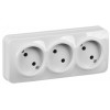 Изображение товара Розетка 3-м ОП GLORY РС23-2-ХБ 10А без заземл. бел. ERH30-K01-10