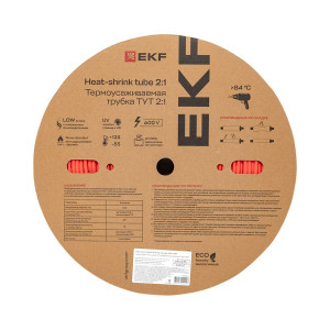 Термоусаживаемая трубка ТУТ нг 6/3 красная рулон PROxima tut-6-r