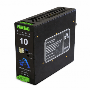 Источник питания AТМ-ИП/1AC/24DC/240Вт/10А, Источник питания, однофазный, 24VDC / 10А, 240W, диапазон входн. напр.: 85 - 280VAC / 85 - 380VDC; габариты (мм): 121,1x39x133,5, рабочая температура: от -40 до +85 град. цел., монтаж: на DIN рейку