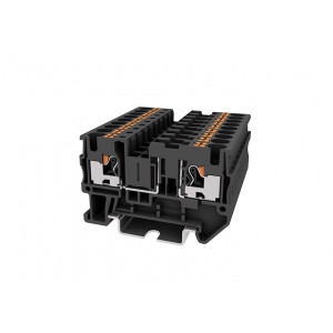 Предохранительная клемма TP4-FSI/F-BK, Предохранительная клемма, тип предохранителя: флажковый, тип фиксации провода: Push-in, номинальное сечение: 4 мм кв., 10A, 400V, ширина: 6,2 мм, цвет: черный, тип монтажа: DIN35