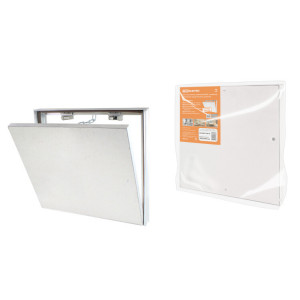 Люк под плитку, алюминиевый, съемный, нажимной, ограничитель-цепочка, 500х400, SQ1807-0610