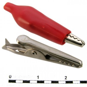 8-0026 RED, Зажим-крокодил 8-0026, красный