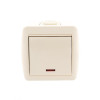 Выключатель 1-кл. ОП Nata 10А IP20 с подсветкой крем. 710-0300-111