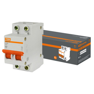 Автоматический выключатель ВА47-63 2Р 20А 4,5кА х-ка С SQ0218-0027