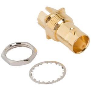 112740-13, РЧ соединители / Коаксиальные соединители BNC END LAUNCH JACK 14MM HEX .062 PCB
