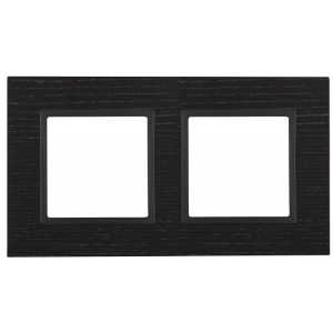 14-5302-05 Рамка на 2 поста, дерево, Elegance, чёрн.дерево+антр (5/50/1200) Б0034571