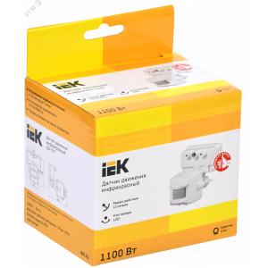 Детектор движения ДД 019 1100Вт угол обз. 120град. дальн. 12м IP44 бел. LDD13-019-1100-001