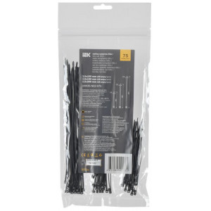 Набор хомутов 2.5х100; 2.5х150; 2.5х200 чер. (уп.75шт) UNH35-N02-075