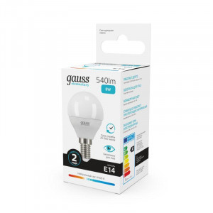 Лампа светодиодная Elementary 8Вт P45 шар 4100К нейтр. бел. E14 540лм 53128