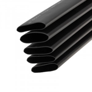 Трубка термоусадочная СТТК (3:1) 24/8 черная, двустенная клеевая термоусаживаемая трубка в метровой нарезке