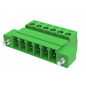 Вилочный разъем на кабель MC-PB3.81H02C-K-0001, Вилочный разъем, прямой, на кабель, шаг: 3.81 мм, 2 полюса, фиксация провода винтовая, исполнение: с монтажными фланцами, 160V, 8A, цвет: зеленый