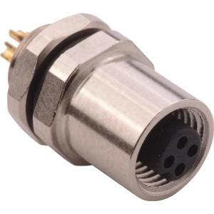 851-004-203R001, Цилиндрические метрические разъемы M5 4 Pos F Pan mnt Sold cup