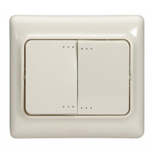 Двойной выключатель с подсветкой 10AX Слоновая кость 782133