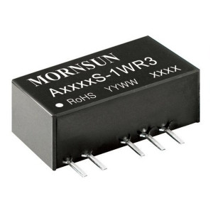 A1203S-1WR3, Преобразователь DC/DC 1 Вт, вход 12 VDC, c 2 выходами, SIP на плату