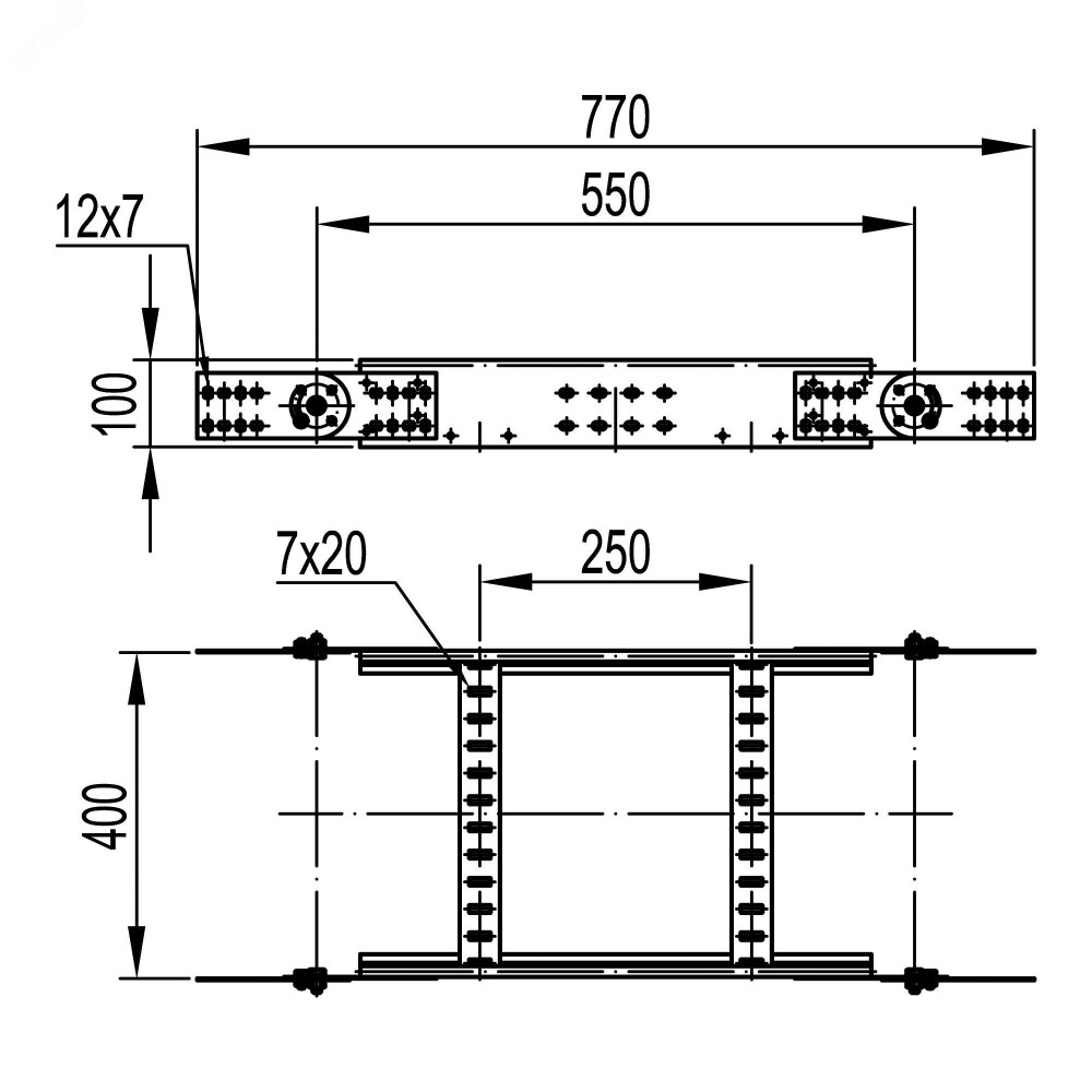 Изображение товара Угол вертикальный шарнирный 100х400 универсальный в комплекте с крепежными элементами и соединительными пластинами, необходимыми для монтажа, горячеоцинкованный LE1004KHDZ