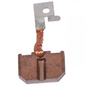 BRUSH-2  CU-C, Щетка медно-графитовая прямая для электродвигателя, 5.9х31.7х17.7, медный провод, клемма плоской формы латунь