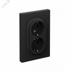 Розетка 2-м СП AtlasDesign 16А IP20 с заземл. в сборе карбон SE ATN001024