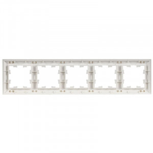 BRITE Рамка 5-местная РУ-5-БрАБ арктический белый/белый IEK BR-M52-12-K91