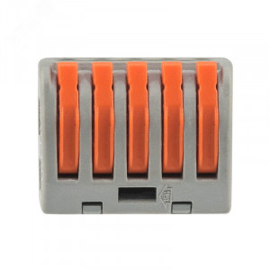 Клемма строительно-монтажная СМК 222-415 5-проводная 0.08-2.5/4кв.мм серая 07-5255-4