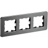 BRITE Рамка 3-мест. РУ-3-1-Бр металл титан RE BR-M32-M-01-K48