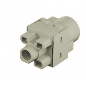 Розеточная контактная вставка HM300-001-FC-1, Розеточная контактная вставка, обжимная фиксация, 1 полюс, типоразмер модульный, 1000V, 300A, (обжимные контакты поставляются отдельно)