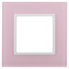 14-5101-30 Рамка на 1 пост, стекло, Elegance, розовый+бел (10/50/1800) Б0034484