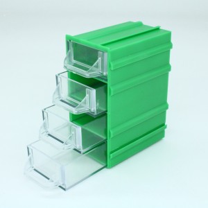 Бокс для р/дет К- 5 прозрачные/зеленый, Пластиковый контейнер для хранения крепежа, радиоэлектронных комплектующих, любых небольших деталей