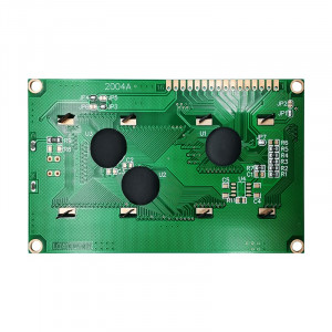 HTM2004A-11Y-T5P 6H, ЖКИ знакосинтезирующий 20 x 4, STN Серый Позитивный/прозрачно-отражающий светодиодная подсветка желто-зеленая размеры 98x60 мм, видимая область 76x25.8 мм, -20...70°C, 6 o`clock, 16 контактов сверху