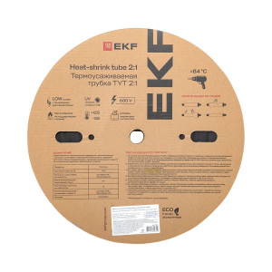 Термоусаживаемая трубка ТУТ нг 25/12,5 черная рулон PROxima tut-25-b