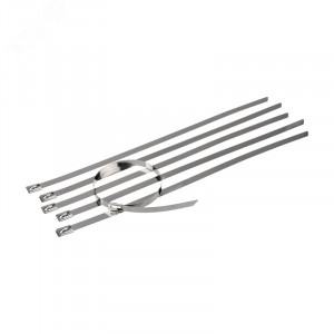 Хомут кабельный 4.6х300 сталь серебр. (уп.50шт) 07-0308