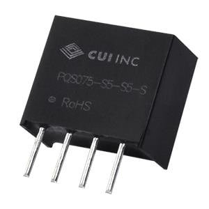 PQS075-S5-S9-S, Преобразователи постоянного тока в постоянный с изоляцией dc-dc isolated, 0.75 W, 4.75 5.25 Vdc input, 9 Vdc, 0.083 A, single regulated output, SIP