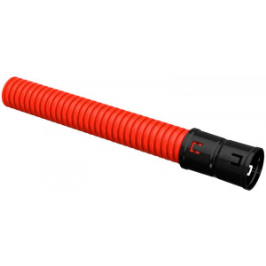 Труба гофрированная двустенная ПНД гибкая d40мм с муфтой красн. (уп.50м) CTG12-040-K04-050-R