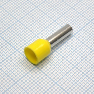 HE  6012  Yellow, наконечник кабельный торцевой трубчатый с изоляцией, L=20/12мм, сеч. пров. 6.0мм2