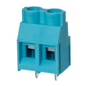 TB005-762-02BE, Фиксированные клеммные колодки Terminal block, screw type, 7.62 , horizontal, 2 poles, CUI Blue, slotted screw, PCB mount