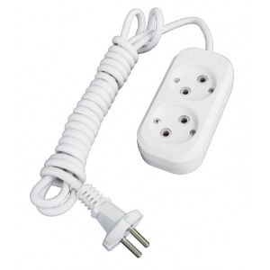 Удлинитель 2х7м без заземл. 10А IP20 Е-202 ПВС 2х1 АБС-пластик 9631962